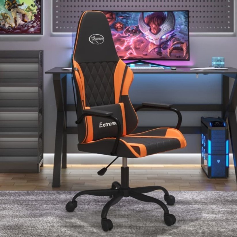 vidaXL Fotel gamingowy, Čierno-oranžový, sztuczna skóra Lumarko!