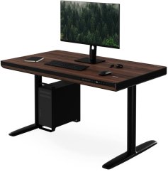 Jan Nowak Elektryczne sit-stand z zásuvoką i ładowarką bezprzewodową Qi čierne/orech, 1200 mm: ELLIS (5907367514650)