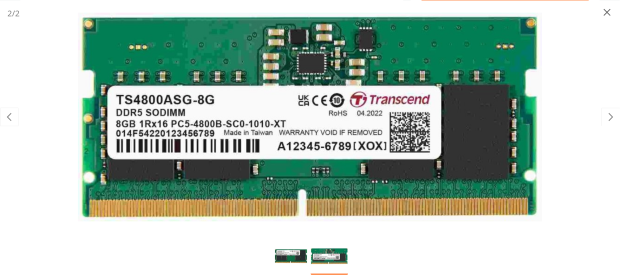 Transcend JetRam 8GB 4800MHz CL40 (JM4800ASG-8G)
