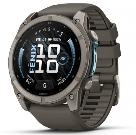Garmin Fenix 9 43mm Amoled Tytanowy z silikonowym paskiem w farbaze Pebble Sivý 010-04761-11 (07537593809910)