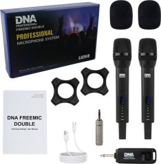 DNA 2x MIKROFONY BEZPRZEWODOWE 2x NADAJNIKI DORĘCZNE 2.4 GHz DO 30 METRÓW