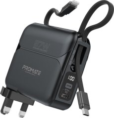 Promate Promate PowerPack-20Pro Charger Power Bank 27W / 20000mAh / USB-C PD / Lightning / 220V EU/US/UK