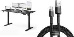 SENSE7 NOJO LIGHT Czarne 140 cmx70 cm + kabel usb