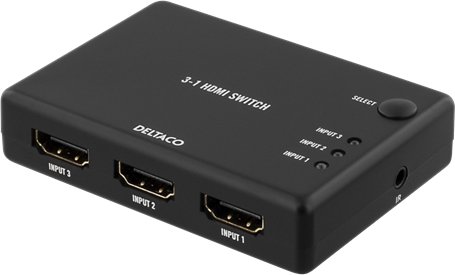 Deltaco Komutatorius DELTACO 3in-1out, 60Hz, 7.1 audio, Ultra HD, juodas / HDMI-7042