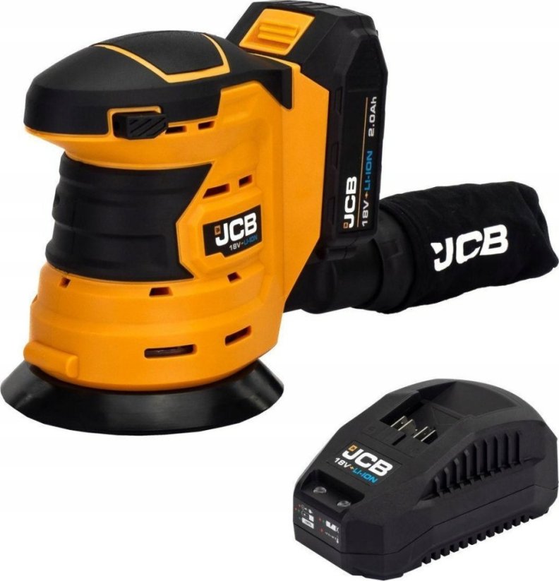 JCB JCB SZLIFIERKA MIMOŚRODOWA 18V 125mm  1x2,0Ah Taška