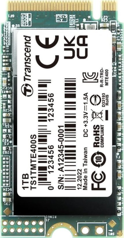Transcend SSD 1TB Transcend M.2 MTE400S (M.2 2242) PCIe Gen3 x4 NVMe