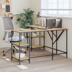 vidaXL Biurko, dub sonoma, 139x139x75 cm, materiał drevopochodny
