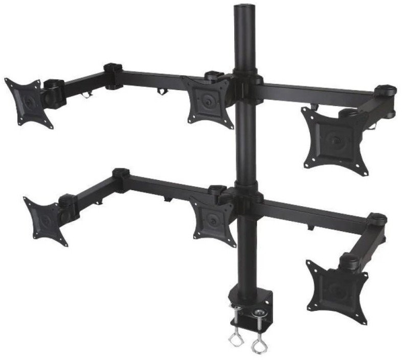 Techly Biurkowy držiak Obrotowy na sześć monitorów LED/LCD 13''-20'' 303362 (ICA-LCD-482-S)