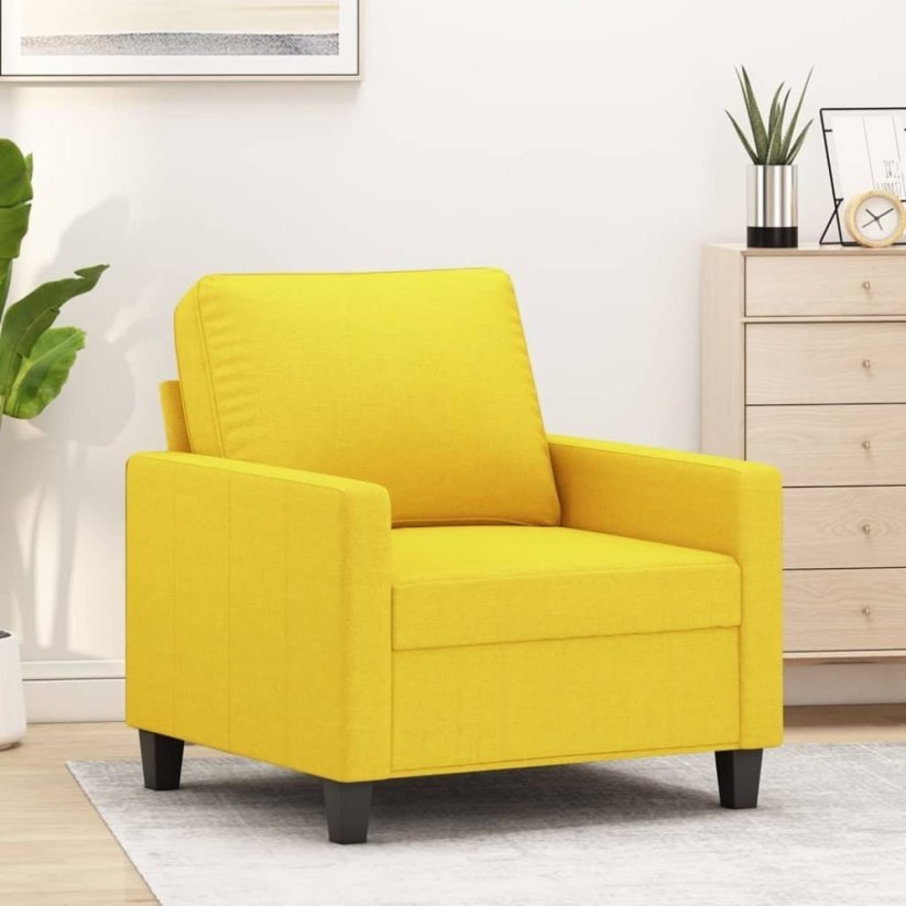 vidaXL vidaXL Fotel, jasnoŽltý, 60 cm, obity tkaniną