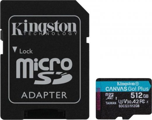 Kingston Canvas Go! Plus MicroSDXC 512 GB Class 10 UHS-I/U3 A2 V30 (SDCG3/512GB)