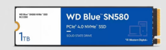 SSD WD PCIE G4 M.2 NVME 1TB SN580/BULK BLUE WDC (WDS100T3B1E)