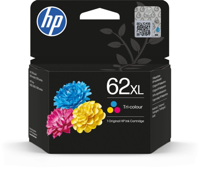 HP 62XL High Yield Tri-color Original Ink Cartridge Cyan, Magenta, Žltý 9,5ml 300 stron (D14SLAE#LS1)