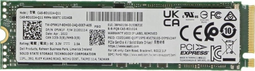 Dell 1TB M.2 PCIe NVMe SSD