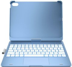 4kom.pl Etui Typecase Flexbook Touch z klawiaturą do iPad 11" (A16) 2025 / iPad 10.9" 2022 jasno Modrý