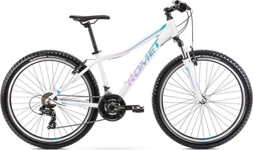 Romet Bicykel Romet Jolene 6.1 26 L 19" biało-zielono-Fialový