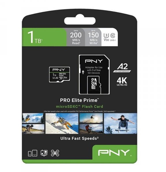 PNY PNY Karta pamięci microSDXC Elite Prime 1TB + adapter SD