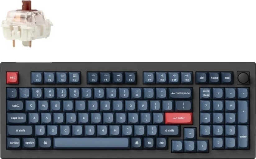 Keychron Keychron V5 MAX 96% Knob Wireless Tri-Mode QMK/VIA Gateron Jupiter Brown Switch Carbon Black