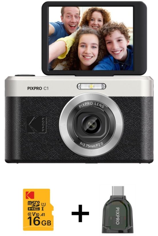 Kodak PixPro C1 czarny , zestaw z Karta 16GB + Czytnik