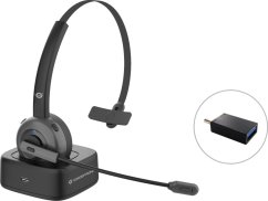 Conceptronic Headset Wireless Bluetooth mit Ladestation   sw