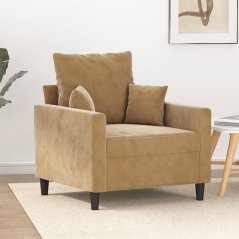 vidaXL vidaXL Fotel, Hnedý, 60 cm, obity aksamitem