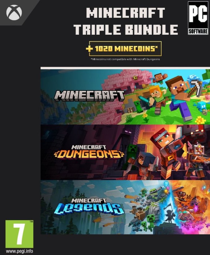 Microsoft MS ESD Minecraft Triple Bundle Windows XXS ML