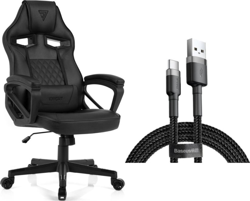 SENSE7 Knight - skórzany, czarny + kabel usb