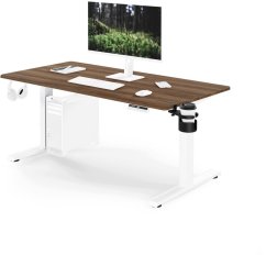 Jan Nowak Elektryczne z regulacją wysokości ergonomiczne biele/orech,1400x700 mm: Aria (5907367517422)