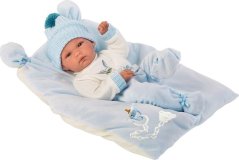 Llorens Bábika bobas Bimba na błękitnej poduszce 35cm (63555)