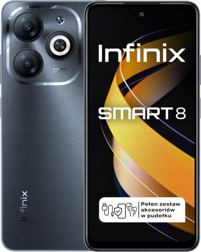 Infinix Smart 8 3/64GB Čierny  (I/X6525/3-64/TIMBER BLACK)