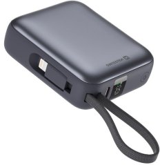 Swissten Swissten Power Bank 10000 mAh with Built-In Cables USB-C and Lightning