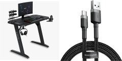 SENSE7 Nomad Cybernetic Czarne 100 cmx50 cm 100x50 cm + kabel usb