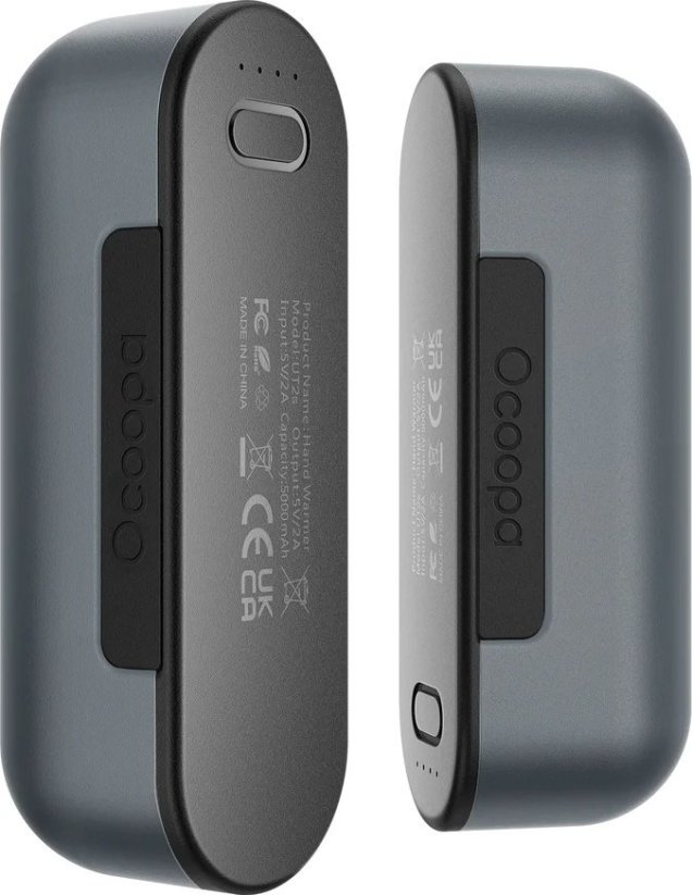 Ocoopa Ogrzewacz dłoni rąk Ocoopa UT2s, 2*8 h, 2*5000 mAh, powerbank, szary