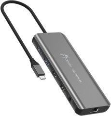 j5create j5create JCD398-N stacja dokująca Przewodowa USB 3.2 Gen 2 (3.1 Gen 2) Type-C Sivý