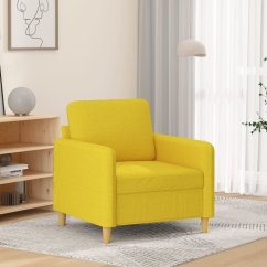 vidaXL vidaXL Fotel, jasnoŽltý, 60 cm, obity tkaniną