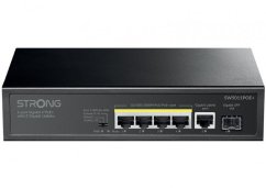 Strong Prepínač sieťový Gigabit Ethernet (10/100/1000) Obsługa PoE Montaż na biurku/ścianie Čierny (SW5011POE+)