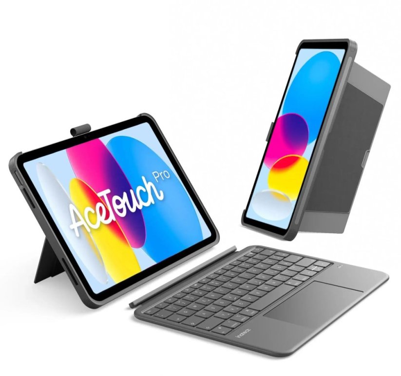 Inateck KB403-10 gray iPad-etui na klawiaturę QWERTZ