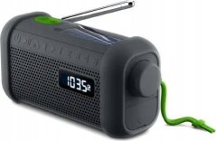 Muse | Portable Solar Radio with Crank and Flashlight | MH-08 MB | AUX in | Bluetooth | FM radio
