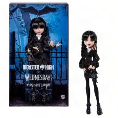Mattel Monster High x Wednesday Addams Czarna sukienka (JNJ91)