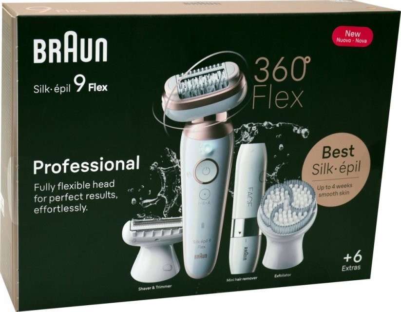 Braun Braun Silk-épil 9 Flex 9-360 3D 40 pęset(y) Ružový, Biely