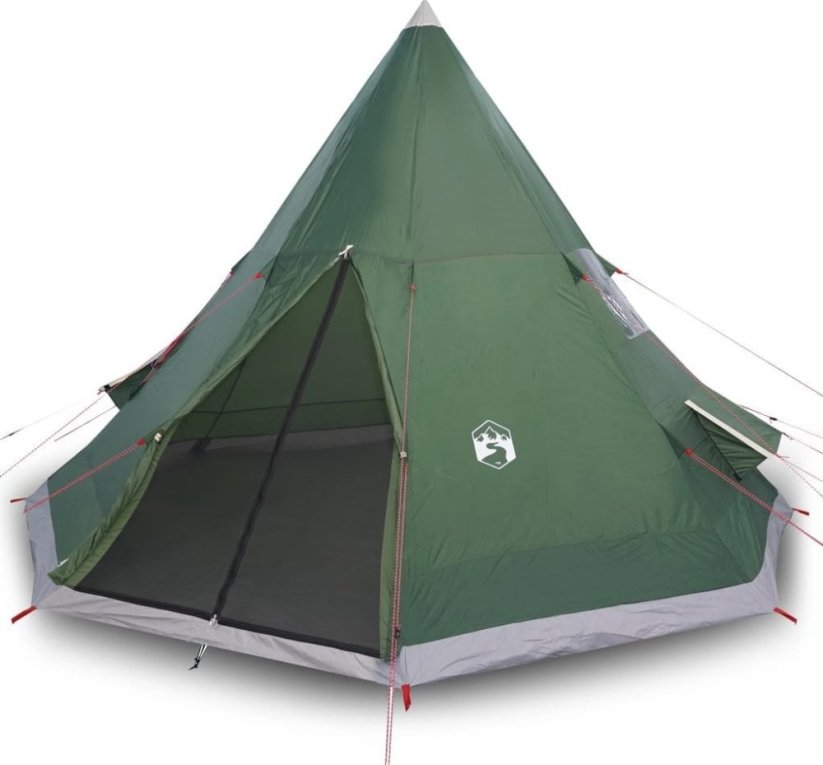 vidaXL vidaXL Namiot turystyczny, tipi, 4-os., Zelený, wodoszczelny