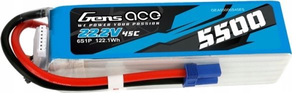 Gens Ace akumulátor Gens ace 5500mAh Lipo 22.2V 45C 6S1P Model Helicopter Batteries