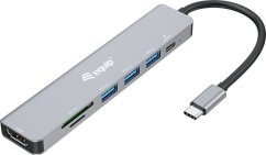 Equip Dock USB-C->HDMI,3x USB3.0, 100W PD,SD/TF      schwarz