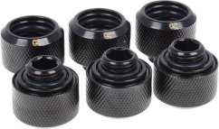 Alphacool Sada złączek 1/4" - 16/10mm, čierne, 6ks (17379)