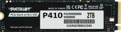 SSD Patriot P410 2TB M.2 2280 PCI-E x4 Gen4 NVMe (P410P2TBM28H)