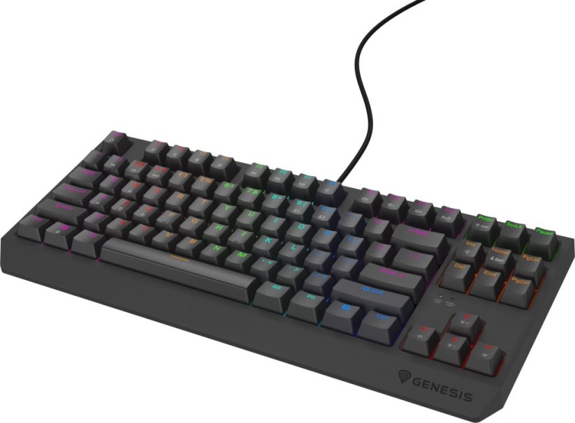 Genesis KLAWIATURA Pre GRACZY GENESIS THOR 230 TKL LITE US RAINBOW MECHANICZNA OUTEMU RED Čierna HOT SWAP