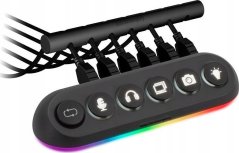 Streamplify Streamplify HUB DECK 5, 4x USB 3.0, 1x USB 2.0, RGB, 12V, EU-Netzkabel - schwarz