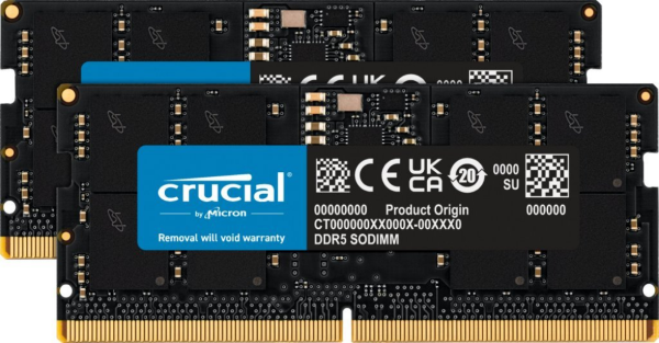 Crucial SODIMM, DDR5, 32 GB, 5600 MHz, CL46 (CT2K16G56C46S5)