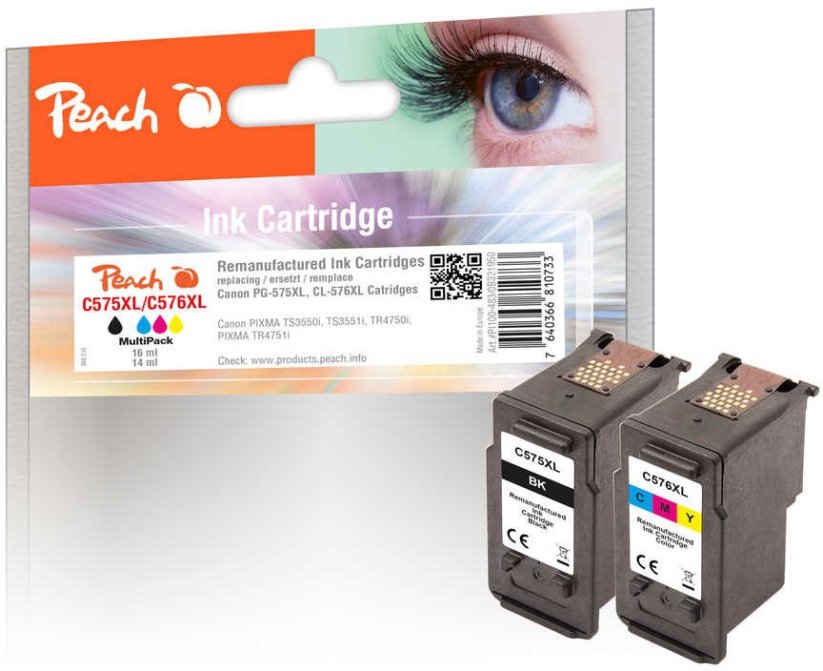 Peach Peach Patrone Canon PG-575XL/CL-576XL MultiPack bk & color remanufactured