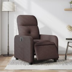 vidaXL vidaXL elektrickýfotel rozkładany, tmavoHnedý, obity tkaniną