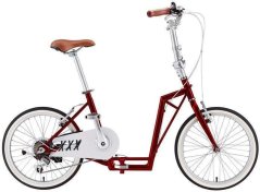 The-sliders skladaný Bicykel, hulajnoga 2w1 Lite gustowny i komfortowy, skladaný Burgundy Red